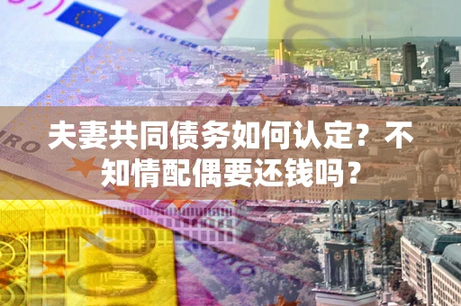 北京夫妻共同债务如何认定？不知情配偶要还钱吗？